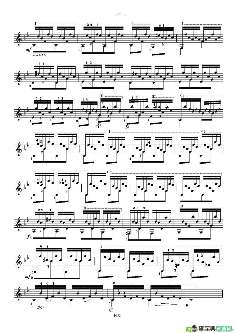 索尔·克斯特26首练习曲之21——26吉他谱