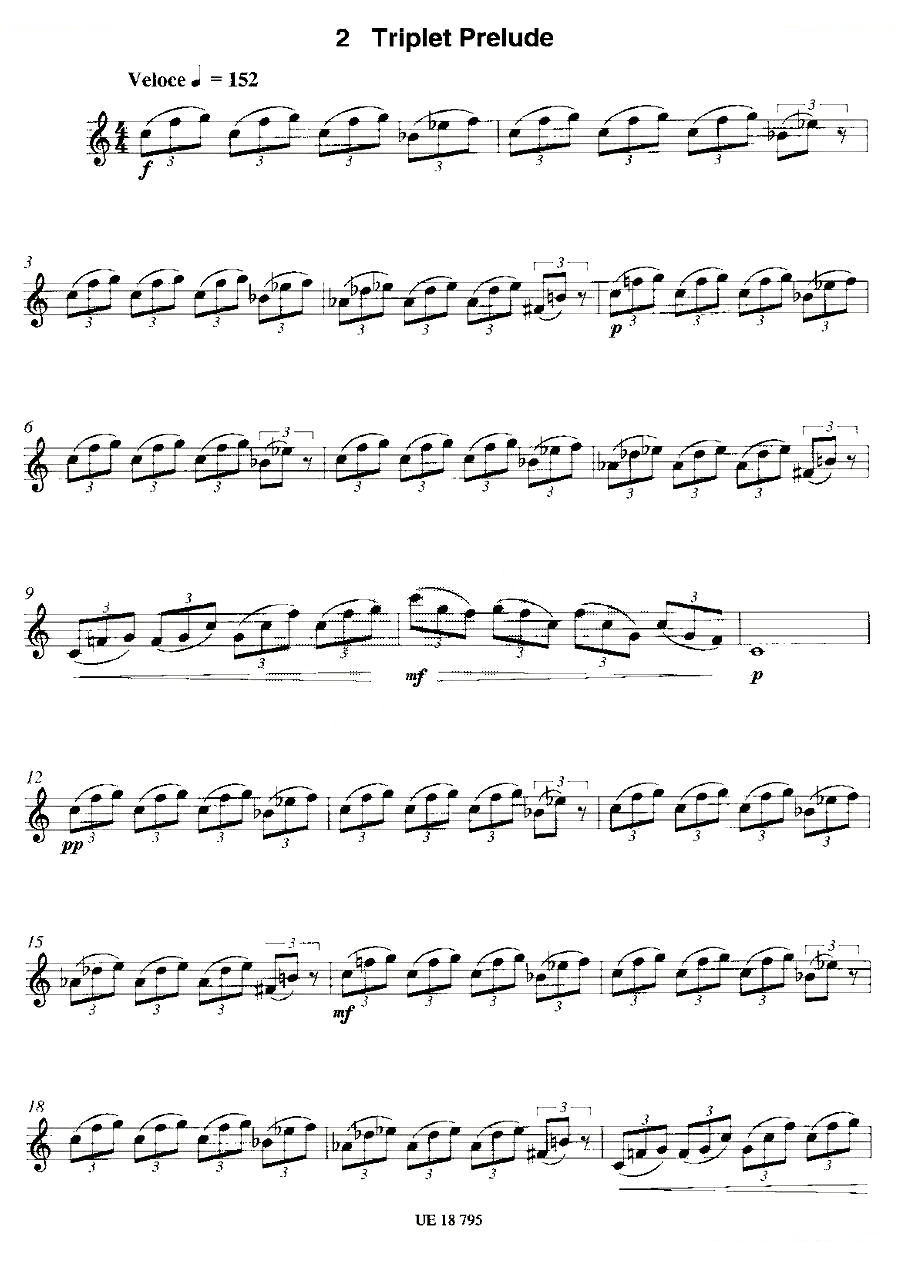 Triplet Prelude（12首现代风格练习曲之2）萨克斯谱