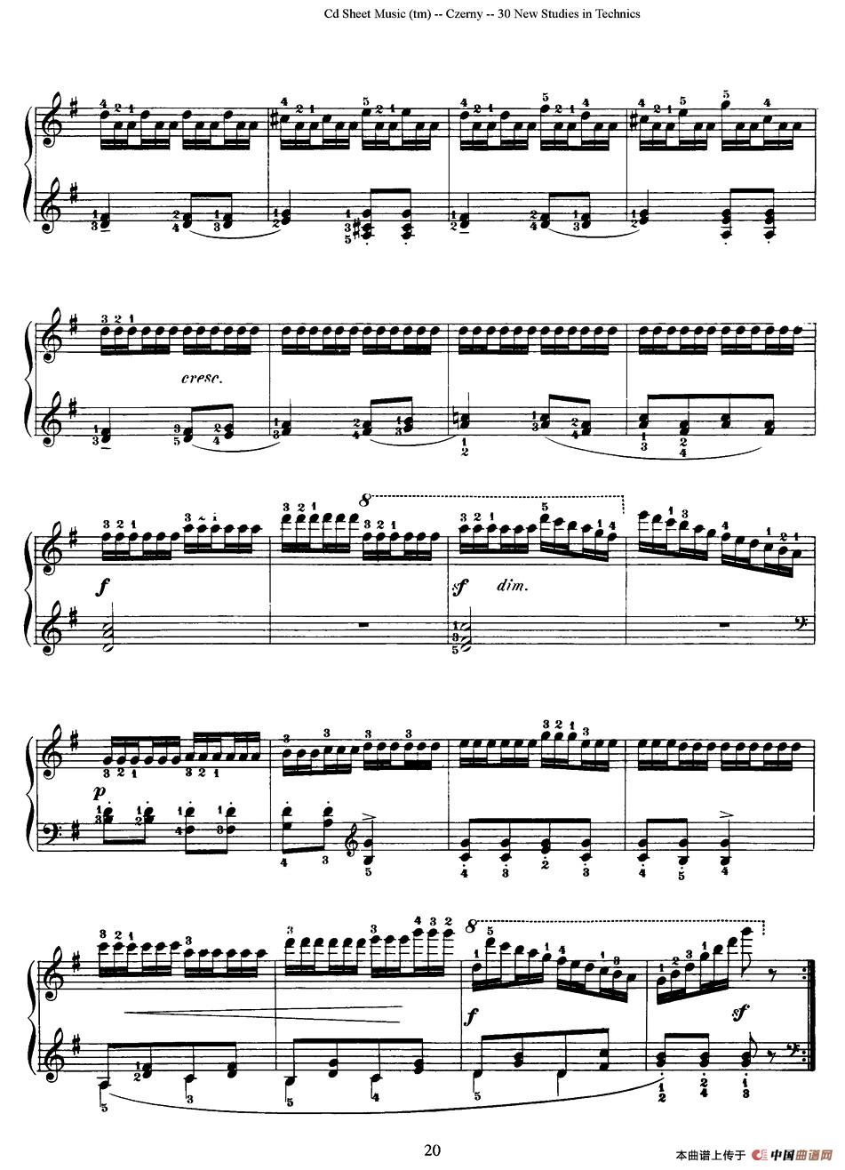 Czerny - 30 New Studies - 12（车尔尼Op849 - 30首练习曲）钢琴谱