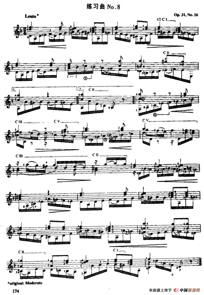 费尔南多·索尔 古典吉他练习曲 No.8（Op.31 No.16）吉他谱