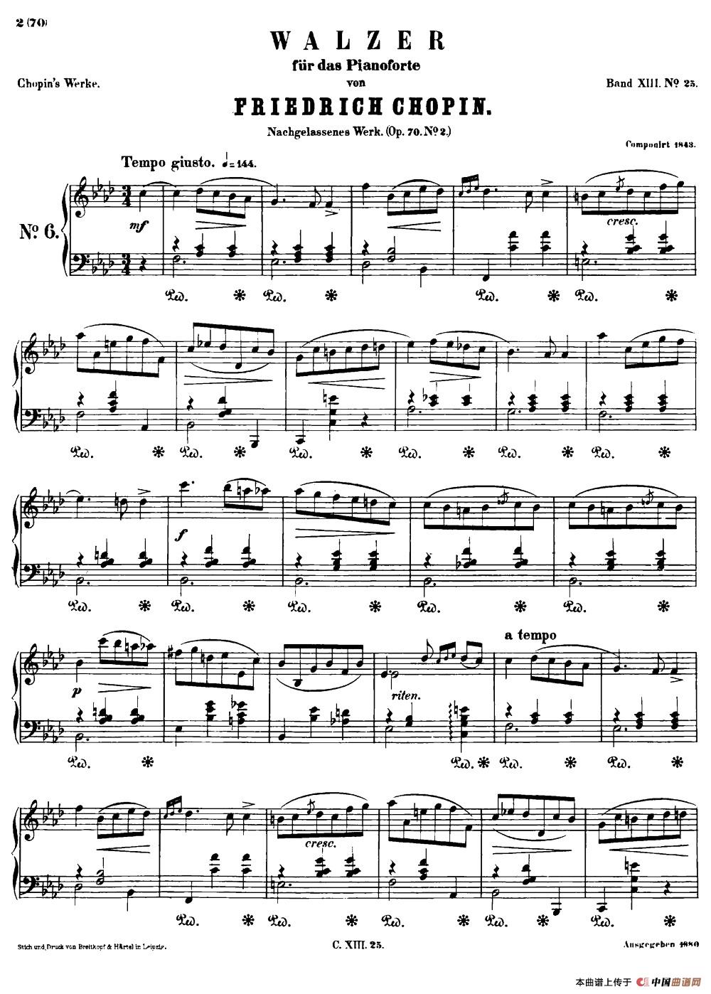 f小调圆舞曲Op.70-2钢琴谱
