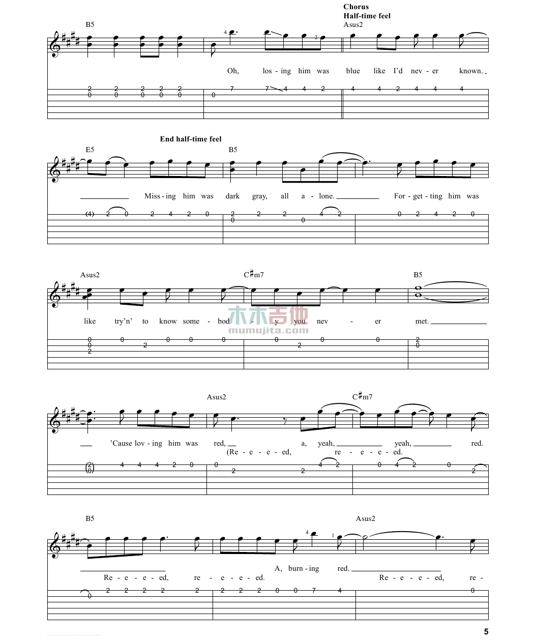 红吉他谱,简单,初学者(第10页)_大山谷图库