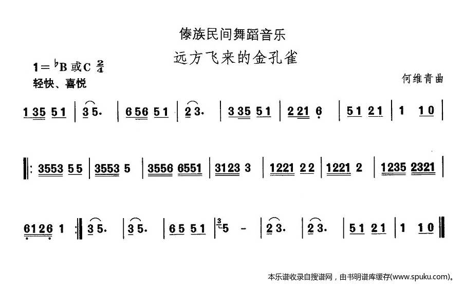 傣族民间舞蹈音乐：远方飞来的金孔雀