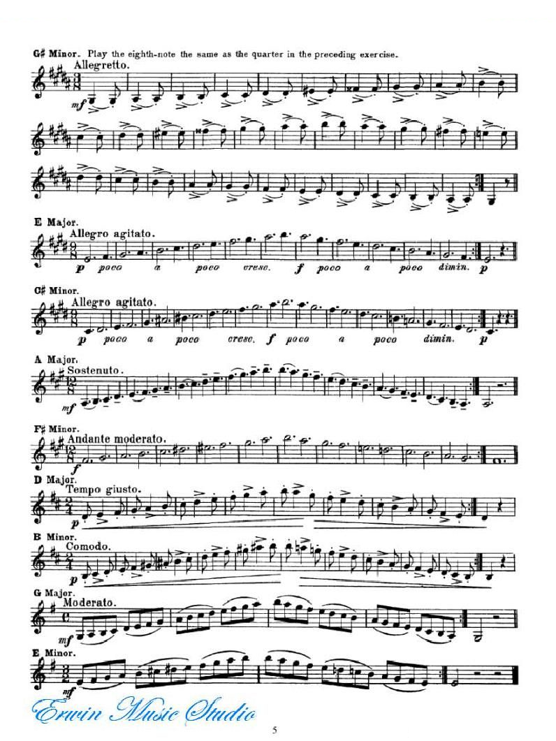 拉赫利美利-小提琴音阶练习 01-18 提琴谱