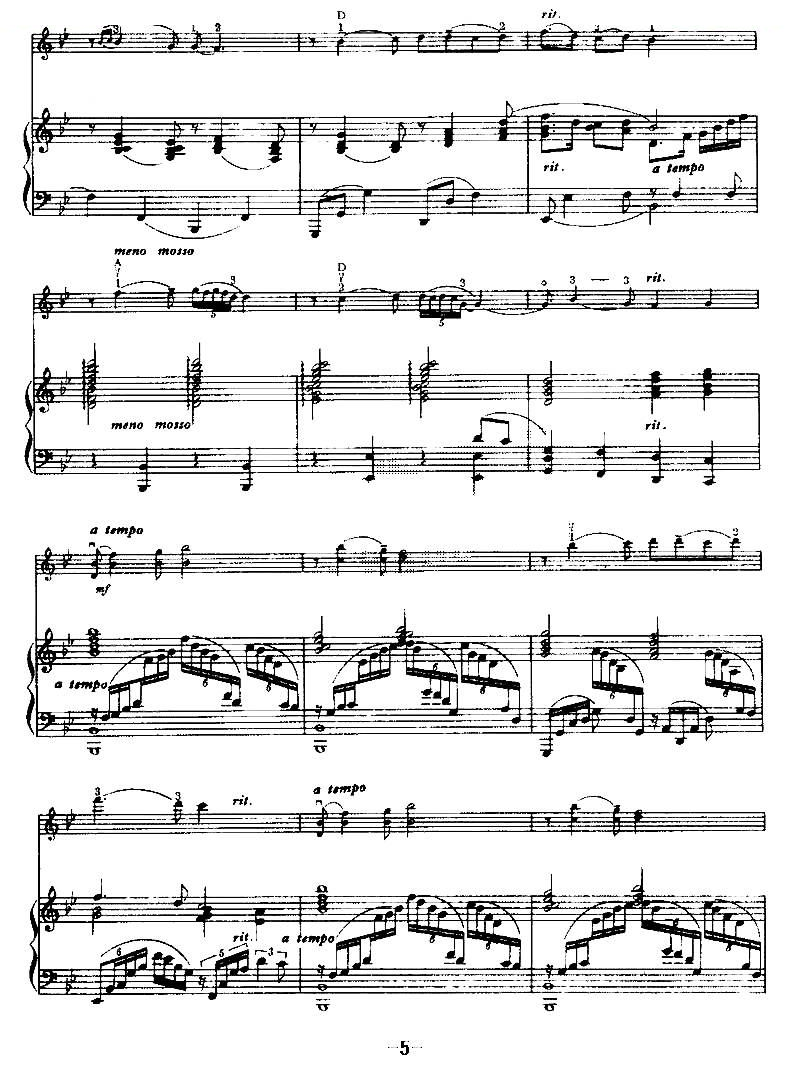 抒情曲（小提琴+钢琴） 提琴谱