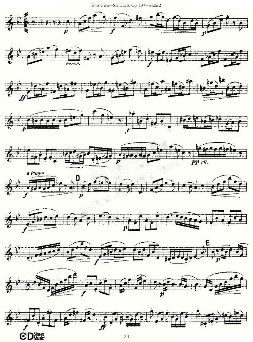 Six Duets, Op.137 之五（二重奏 六首作品 137号） 铜管乐谱