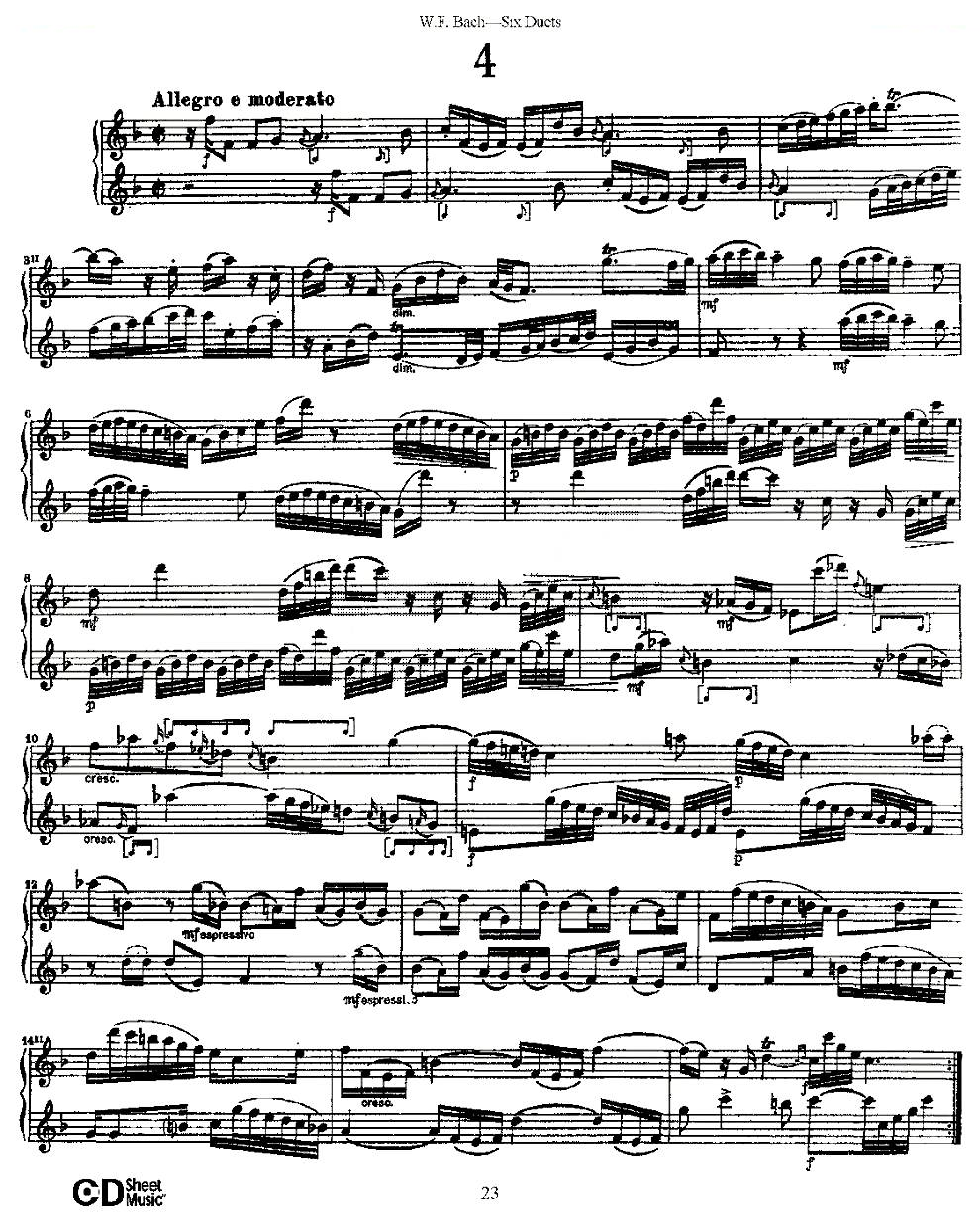 Six Duets 之四（六首二重奏练习曲） 铜管乐谱