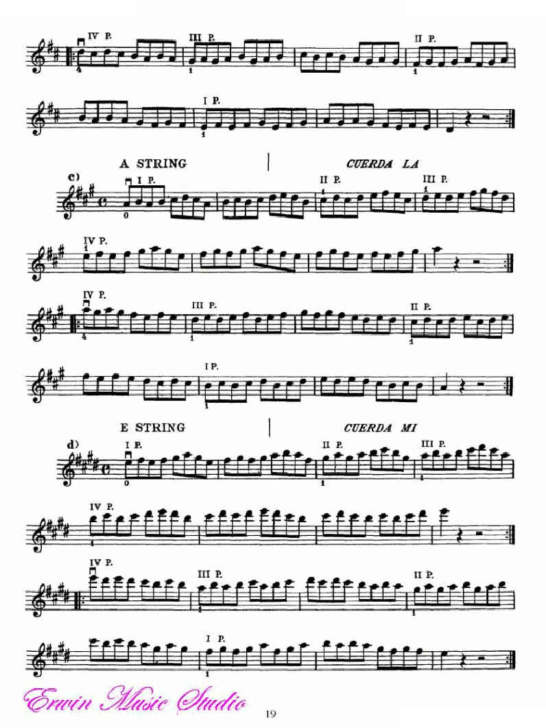麦亚班克小提琴演奏法第三部分-第四和第五把位的位置2 提琴谱