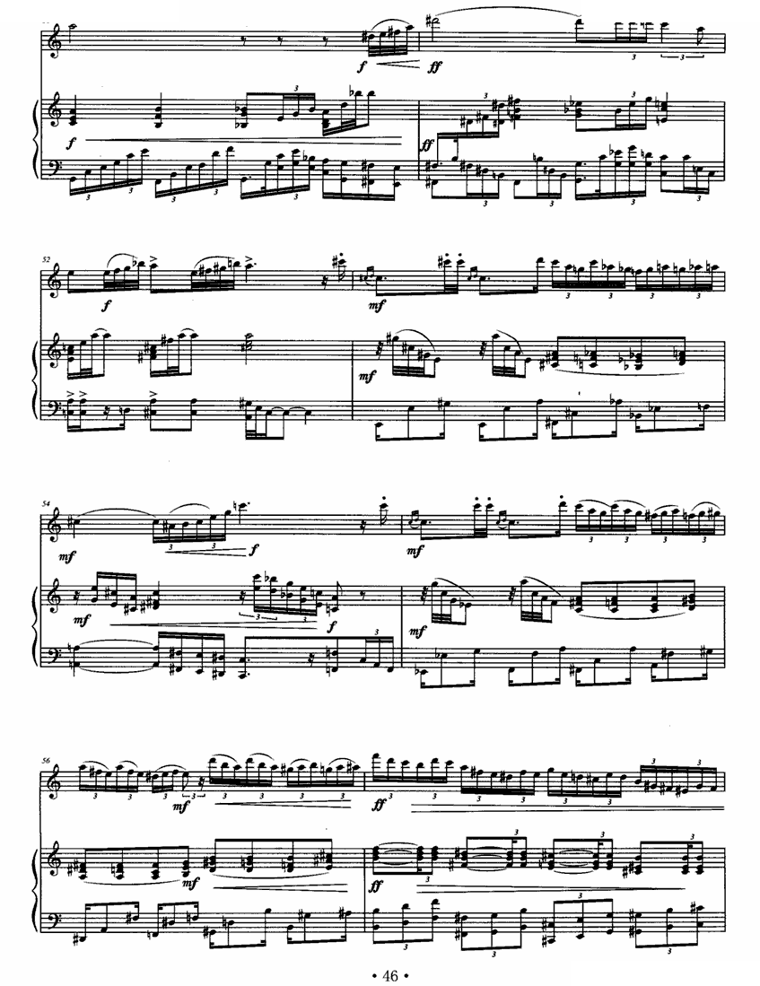 暮笛（长笛+钢琴） 铜管乐谱