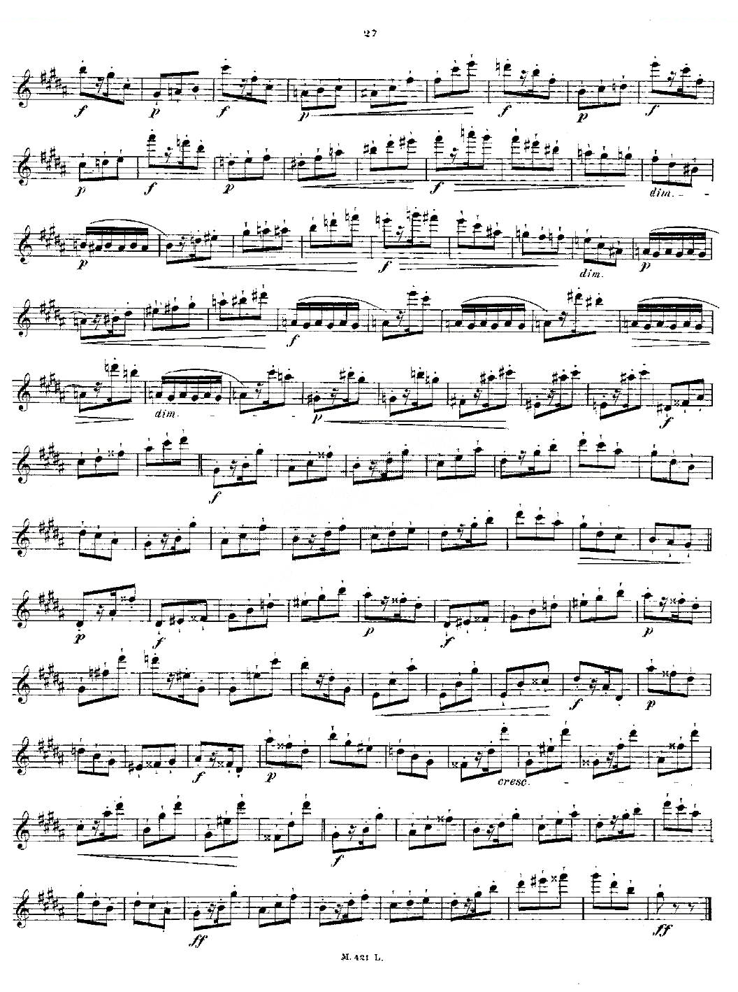24首长笛练习曲 Op.15 之11—15 铜管乐谱