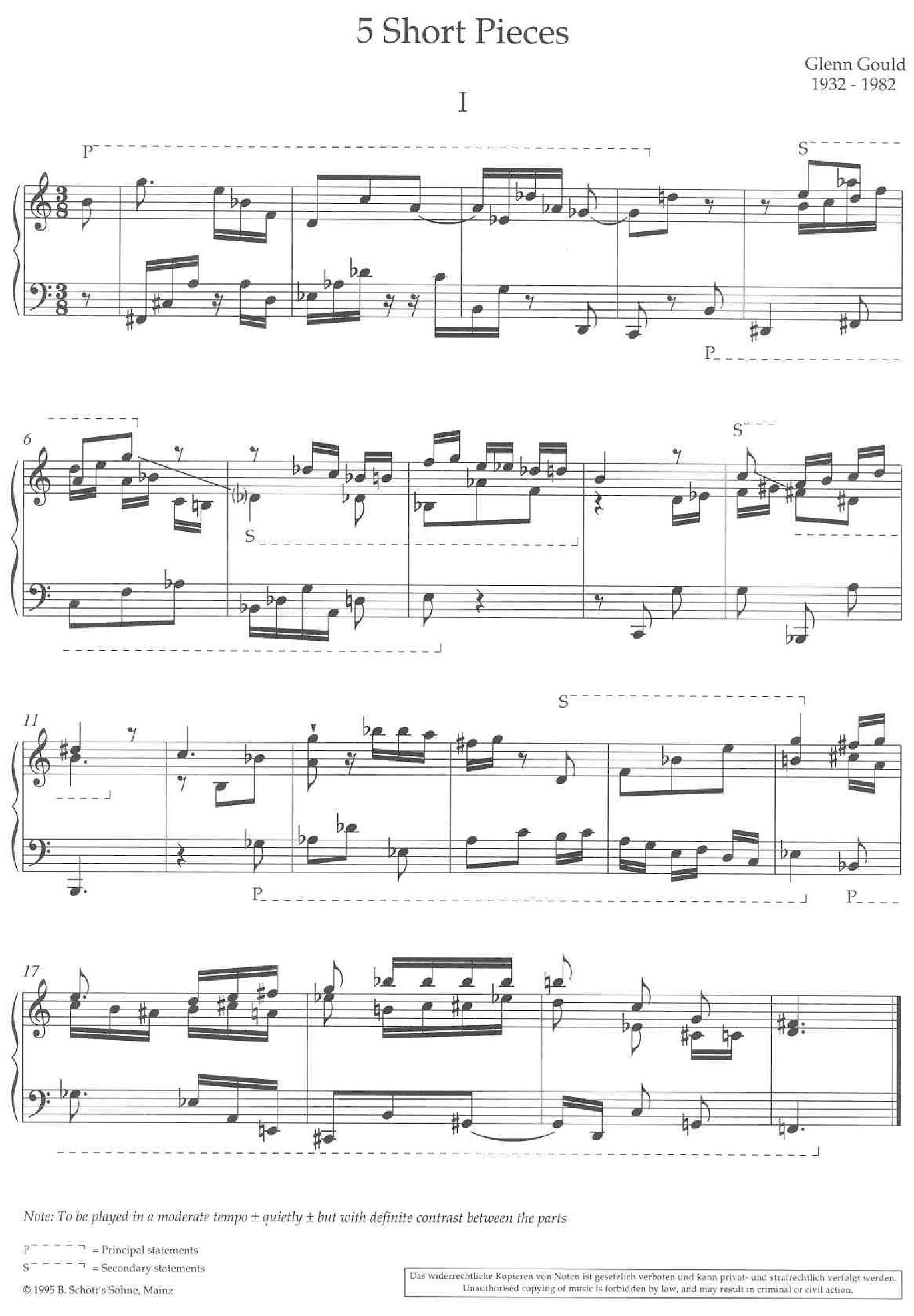 Glenn Gould - 5 Short Pieces 5 Short Pieces -