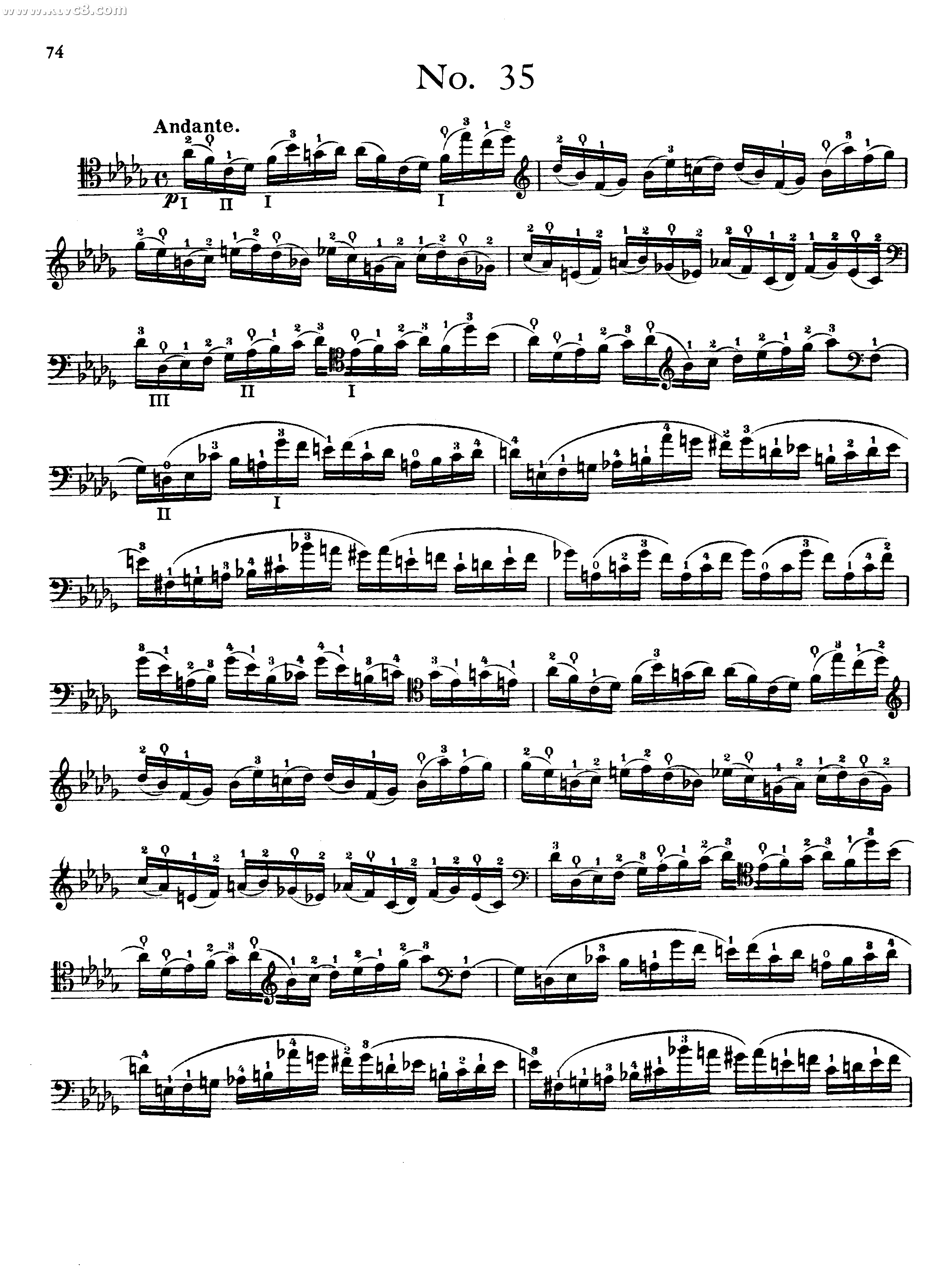 波泊尔大提琴高级练习曲之三十五 提琴谱