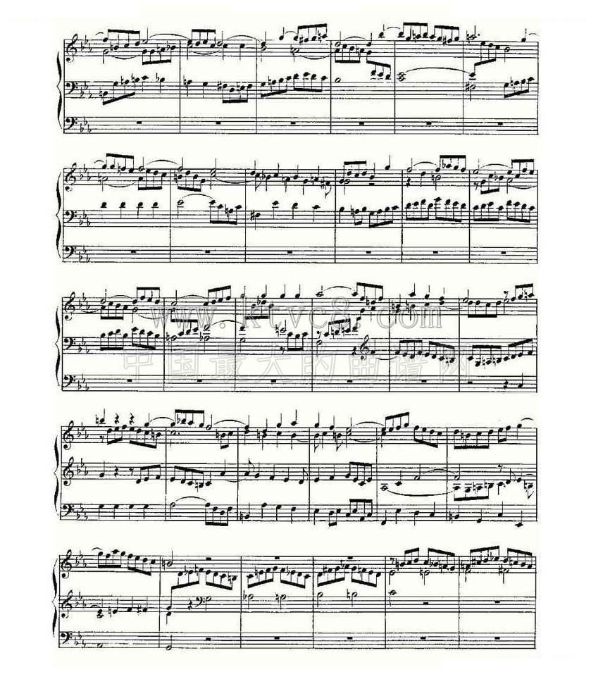 Fantasia and Fugue in C Minor--BWV 537 （管风琴谱） 