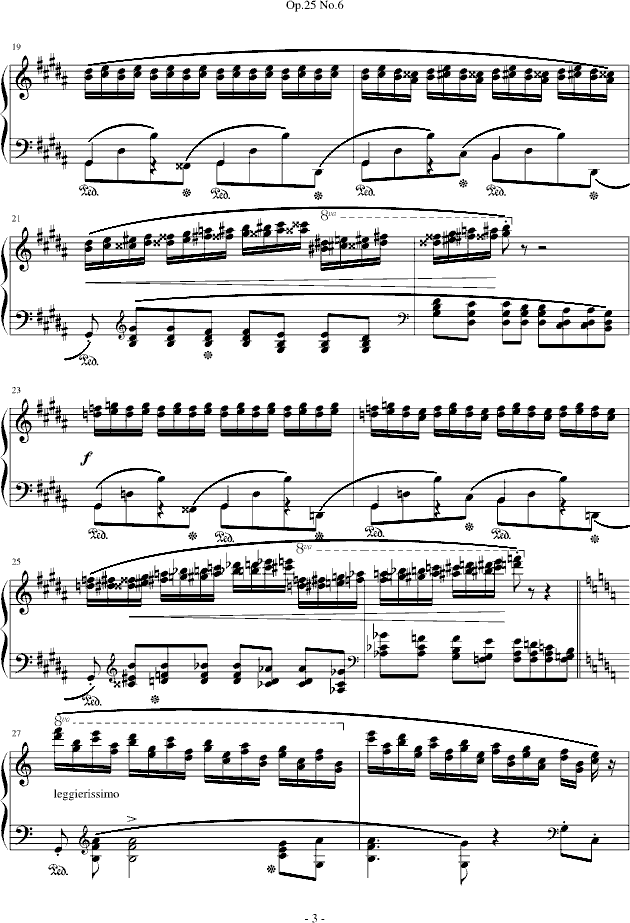 肖邦练习曲 Op.25 No.6