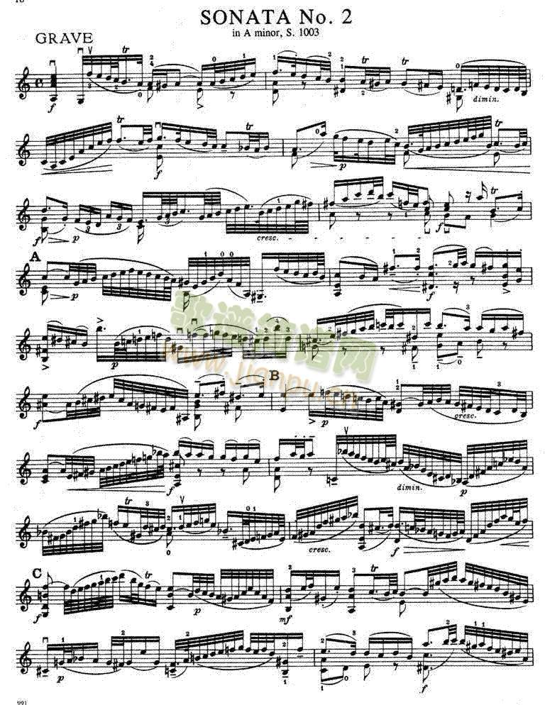 巴赫六首小提琴无伴奏奏鸣曲及组曲☆续2（1-6）