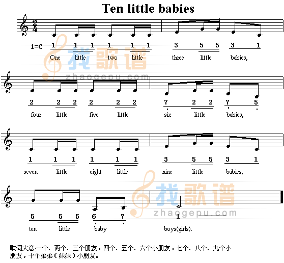 Ten Little Babies（英文儿童歌）