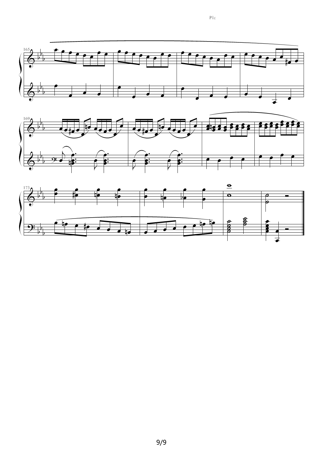 C小调第一钢琴奏鸣曲第三乐章（Ver 2011.6） 降E调