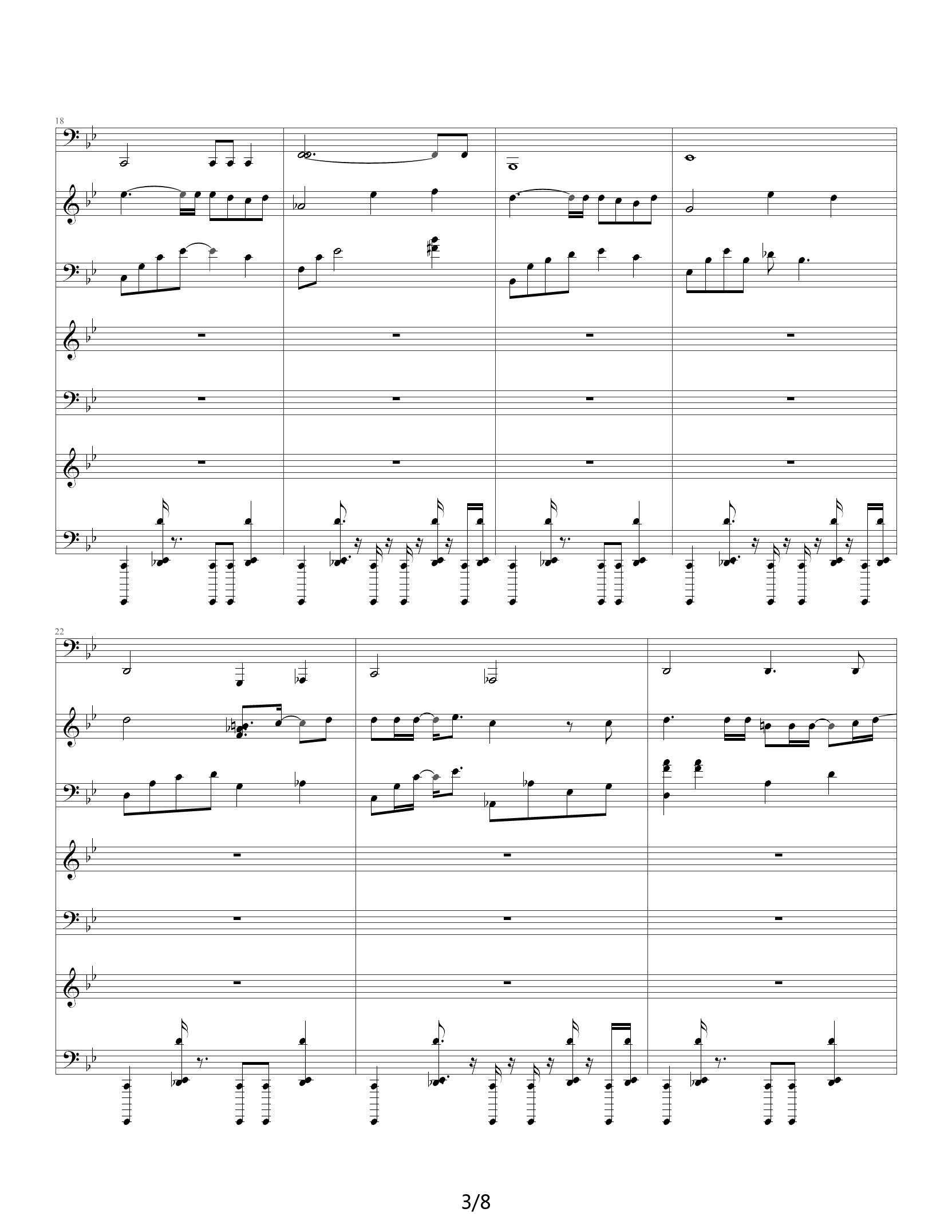 诙谐于悲伤钢琴简谱-数字双手-贝多芬-看乐谱网