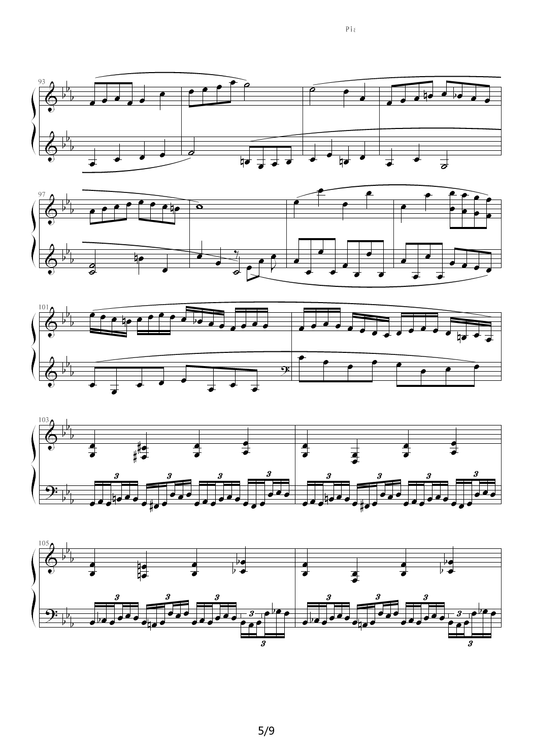 C小调第一钢琴奏鸣曲第三乐章（Ver 2011.6） 降E调