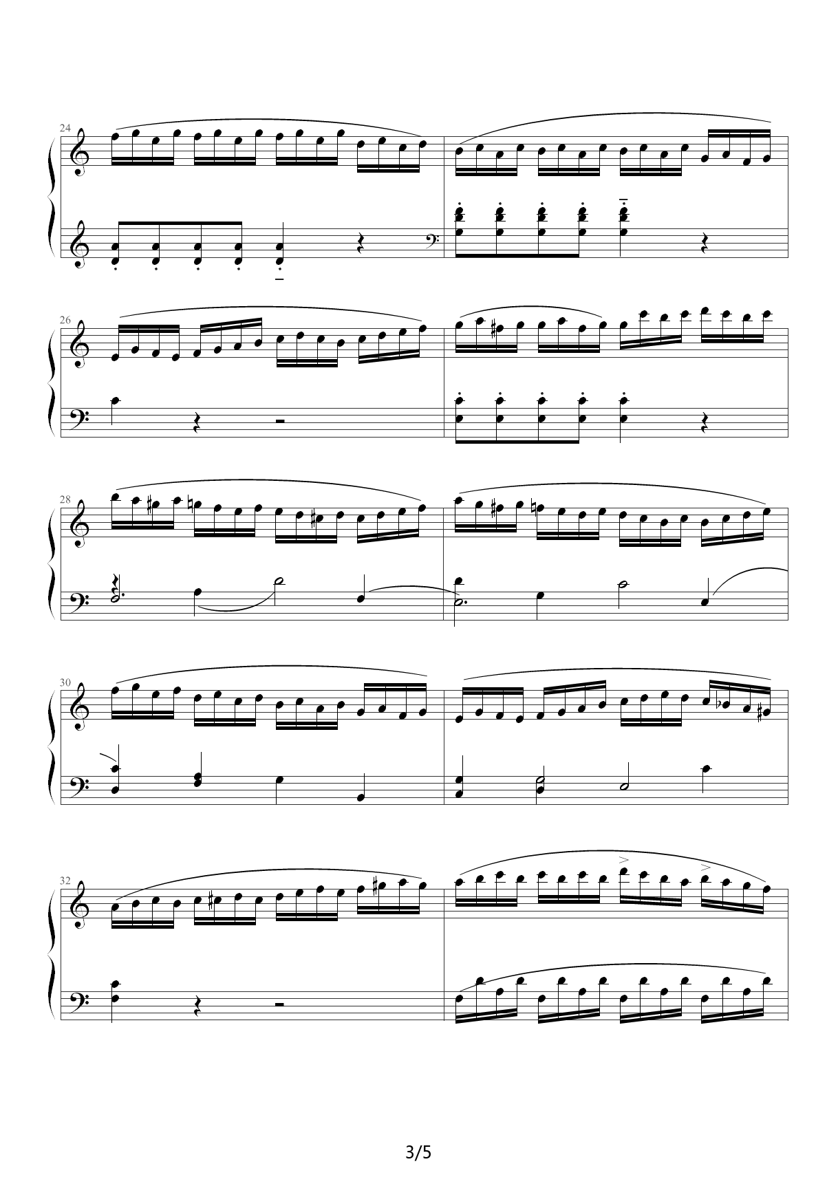 莫扎特Sonata K.310_（动画）琴之森版 C调