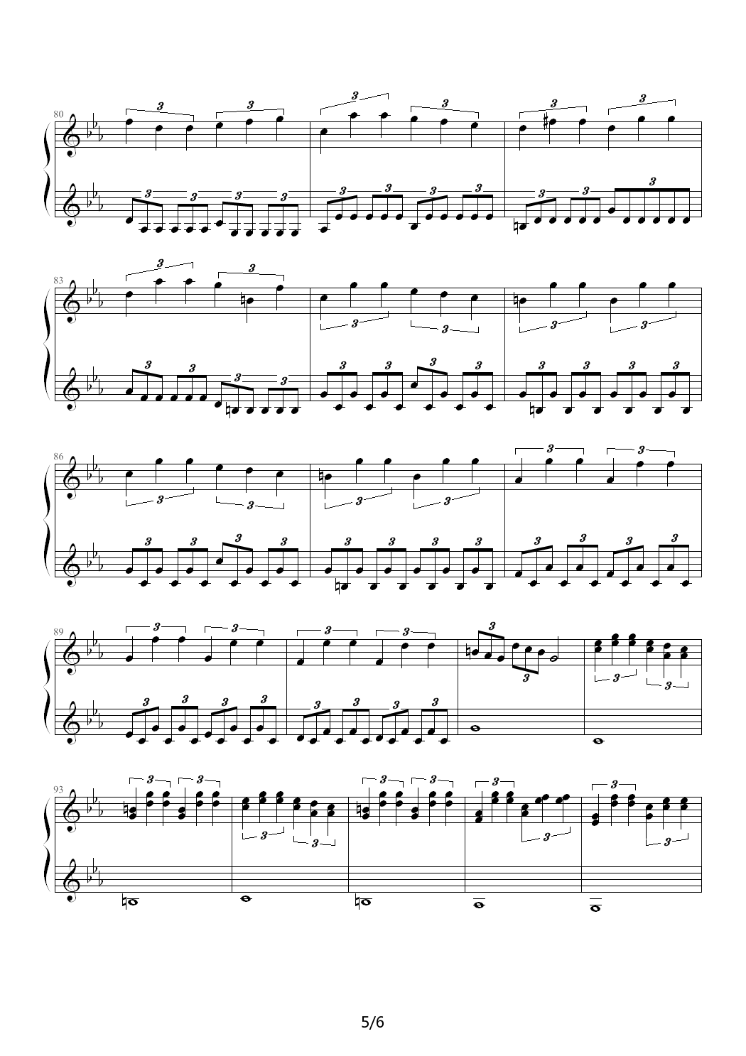 C小调第一钢琴奏鸣曲第二乐章（Ver 2011.6） 降E调