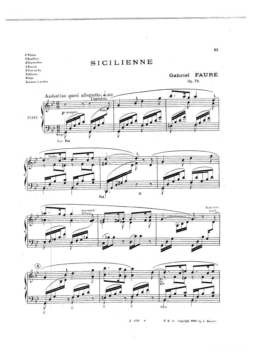 Fauré op.78 Sicilienne