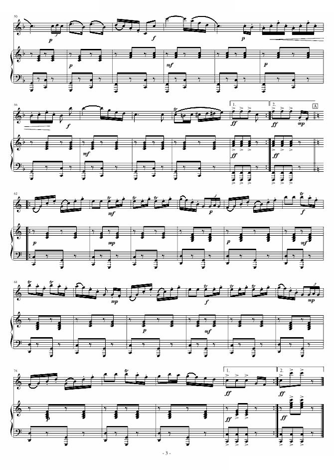 单簧管波尔卡电子琴谱图片
