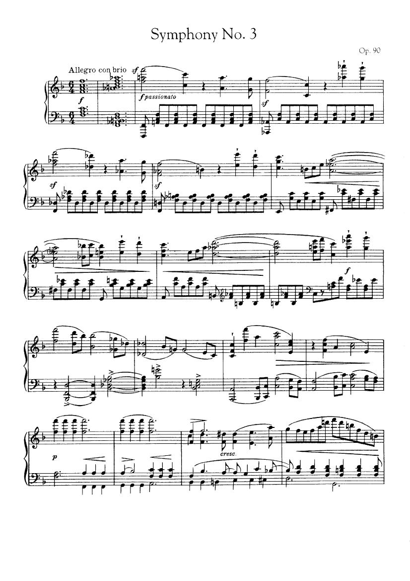 Brahms op.90 Singer Symphonie Nr.3 F-Dur