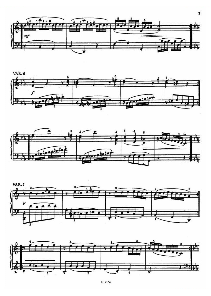 Czech piano variations from 18th century