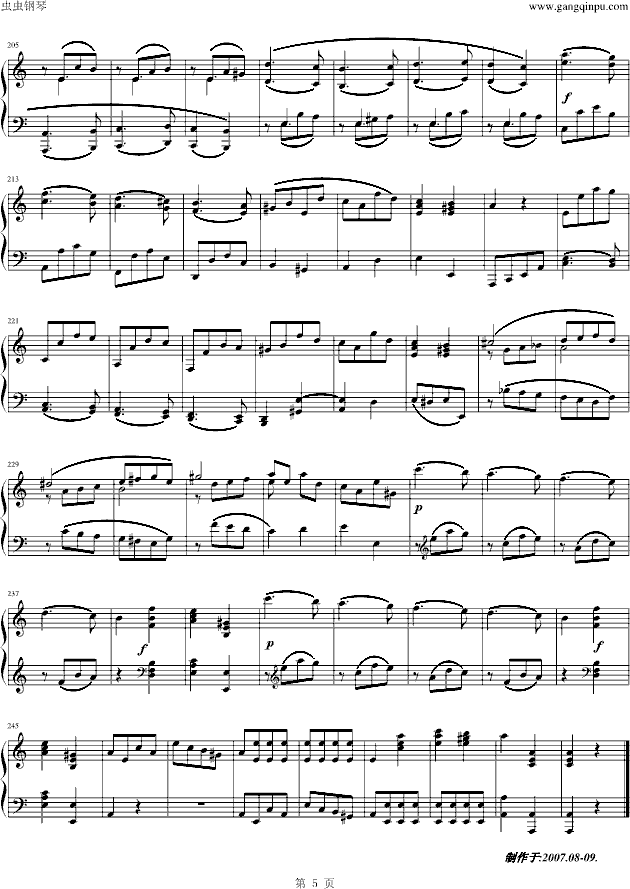 a小调第八钢琴奏鸣曲K.310-第三乐章
