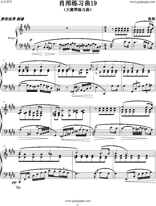 肖邦练习曲第19首——大提琴练习曲