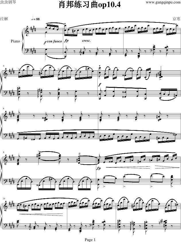 肖邦练习曲op10.4