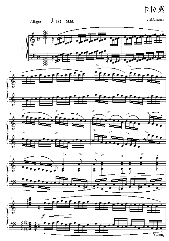 60首钢琴练习曲NO.1