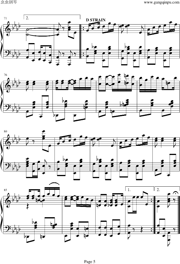 Peacherine Rag，斯科特·乔普林（Scott Joplin）海上钢琴师插曲