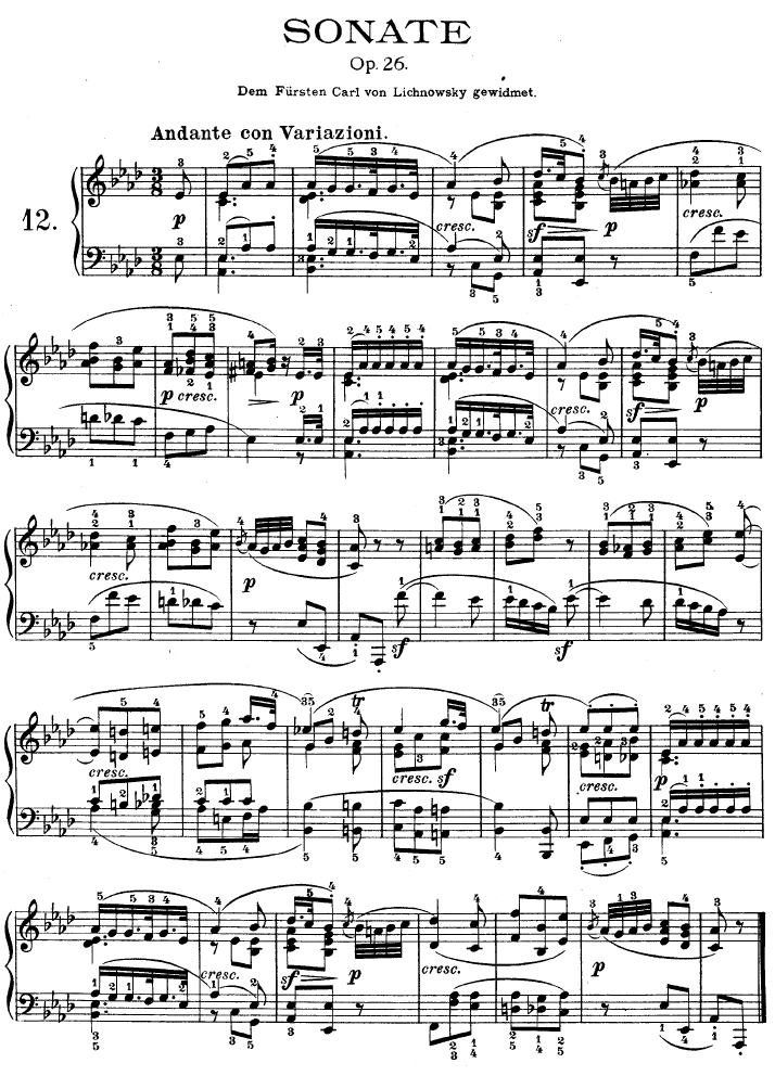 第十二钢琴奏鸣曲-（Op.26）