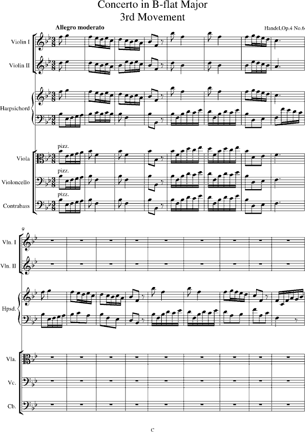 羽管键琴协奏曲 第三乐章 有节制的快板