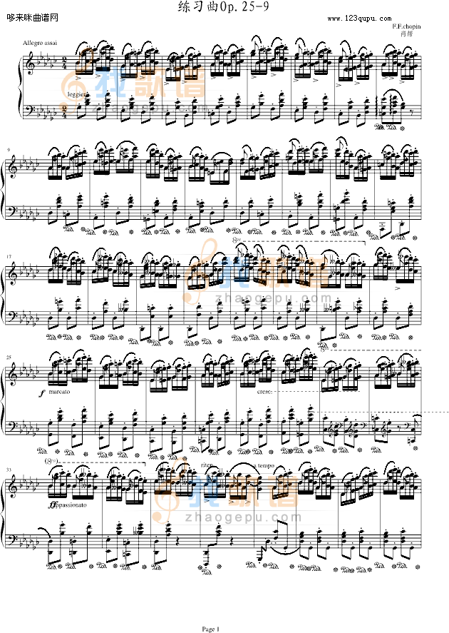 练习曲Op.25-9-肖邦