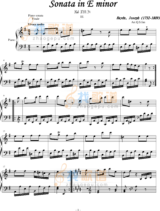 海顿钢琴奏鸣曲34-（终乐章）