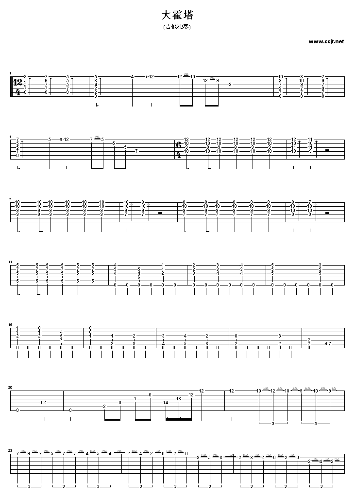 大霍塔舞曲（绝对经典）吉他谱( GTP 六)