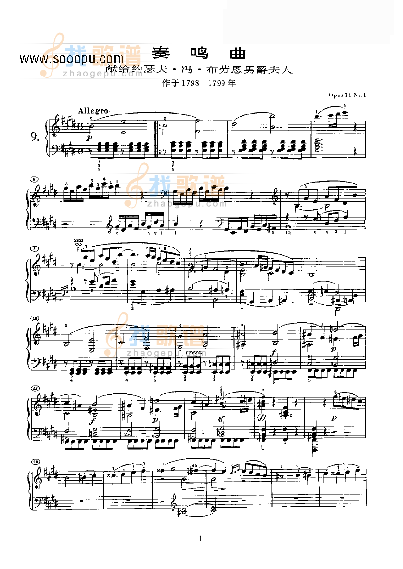 奏鸣曲(Opus14 Nr.1)
