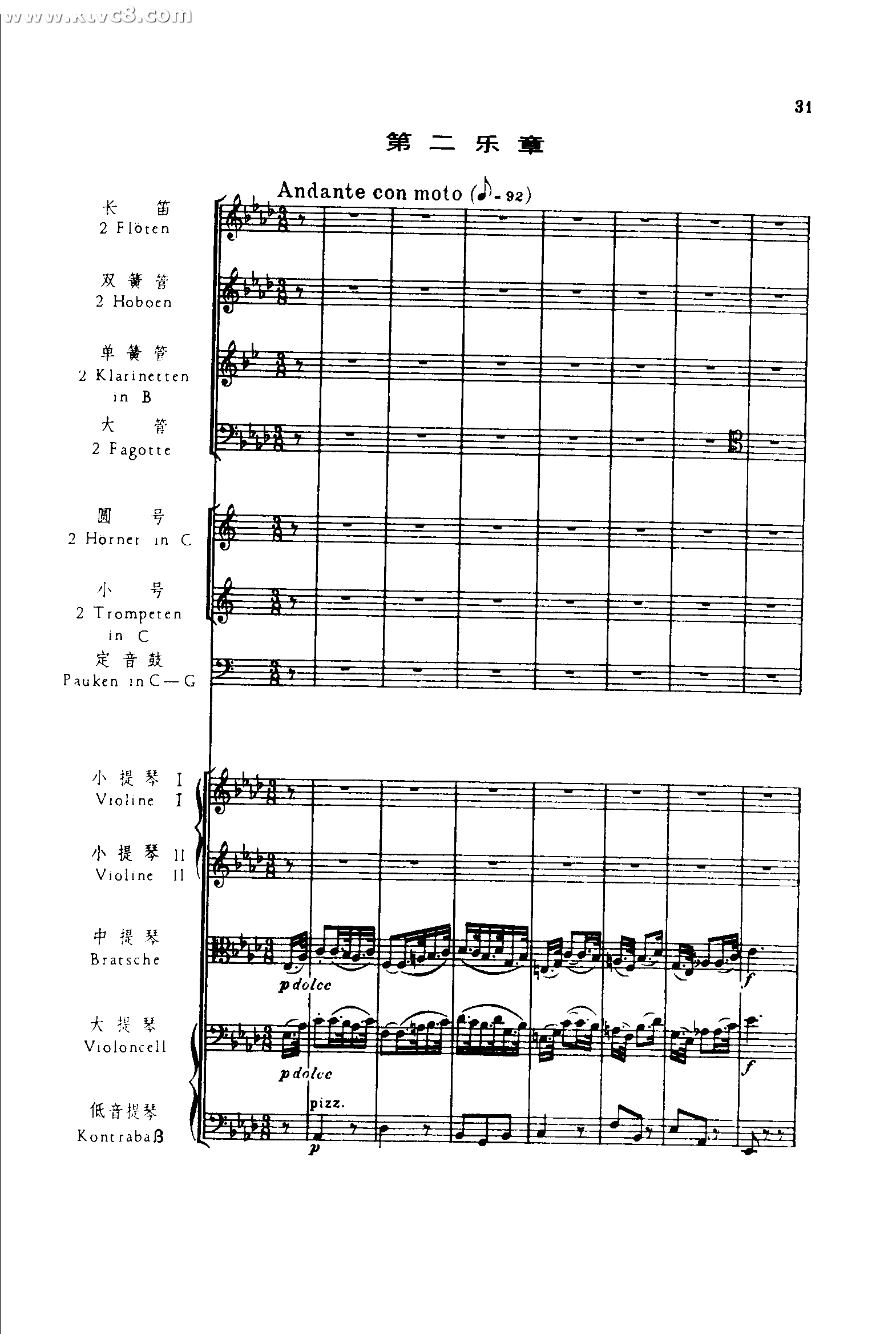 贝多芬第五交响曲 命运（第二乐章）：c 小调作品67