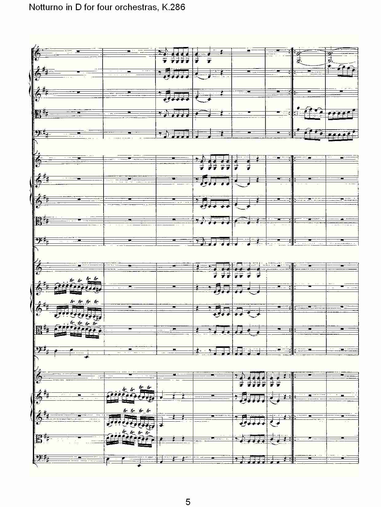 D调四管弦乐小夜曲,  K.286（一）