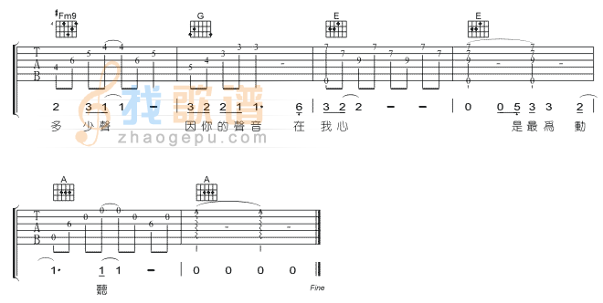 最动听吉他谱( 六)-