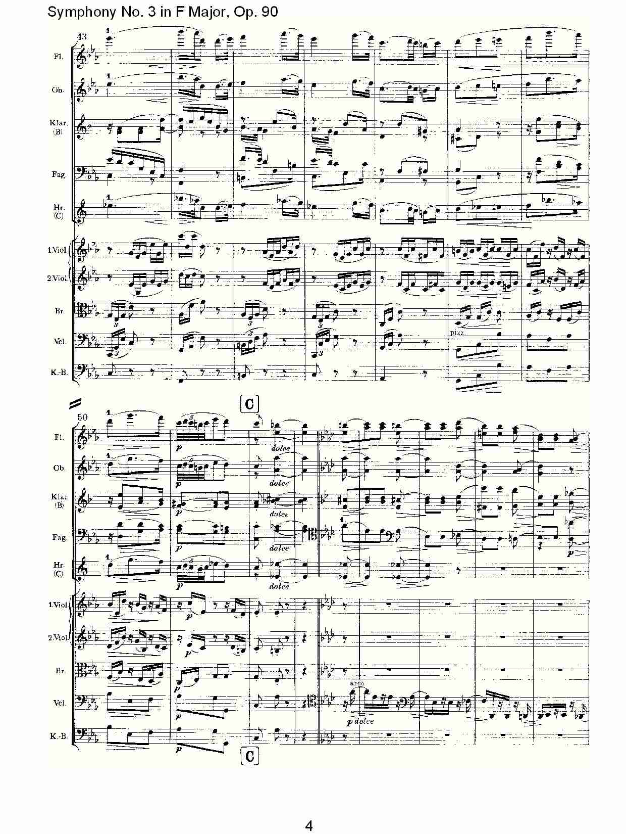 F大调第三交响曲, Op.90第三乐章（一）