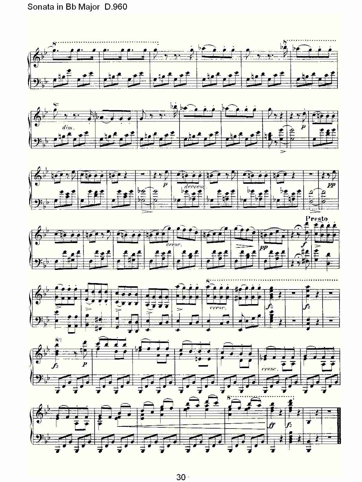 Sonata in Bb Major D.960  Bb大调奏鸣曲D.960（六）
