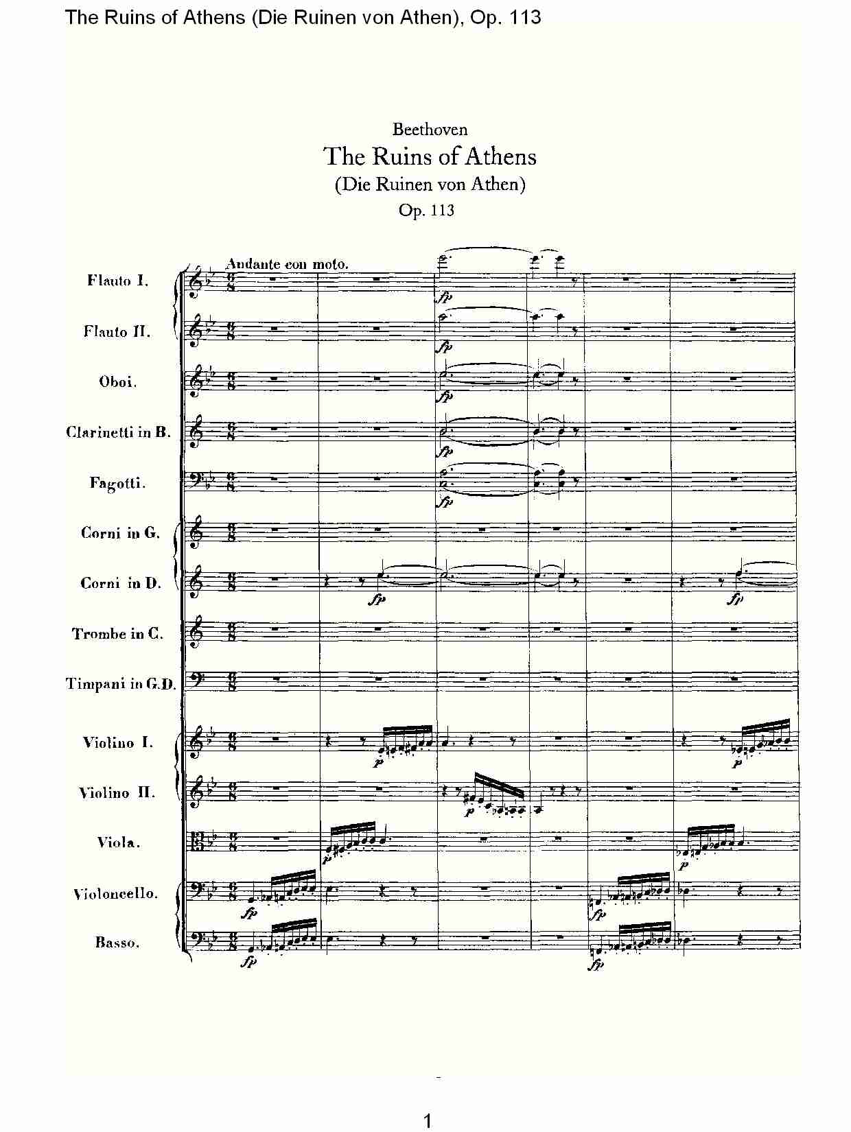 The Ruins of Athens Op. 113 第一乐章　（一）