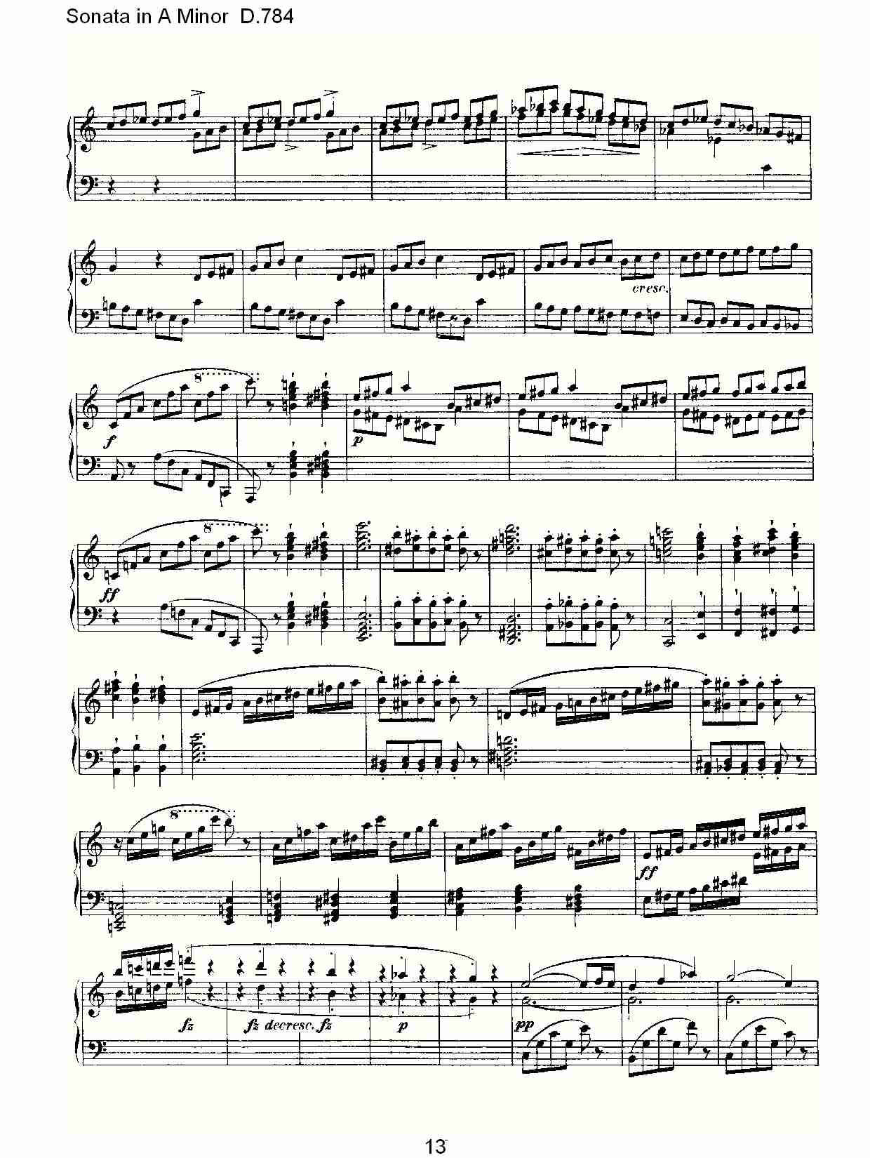 Sonata in A Minor D.784 A小调奏鸣曲D.784（三）