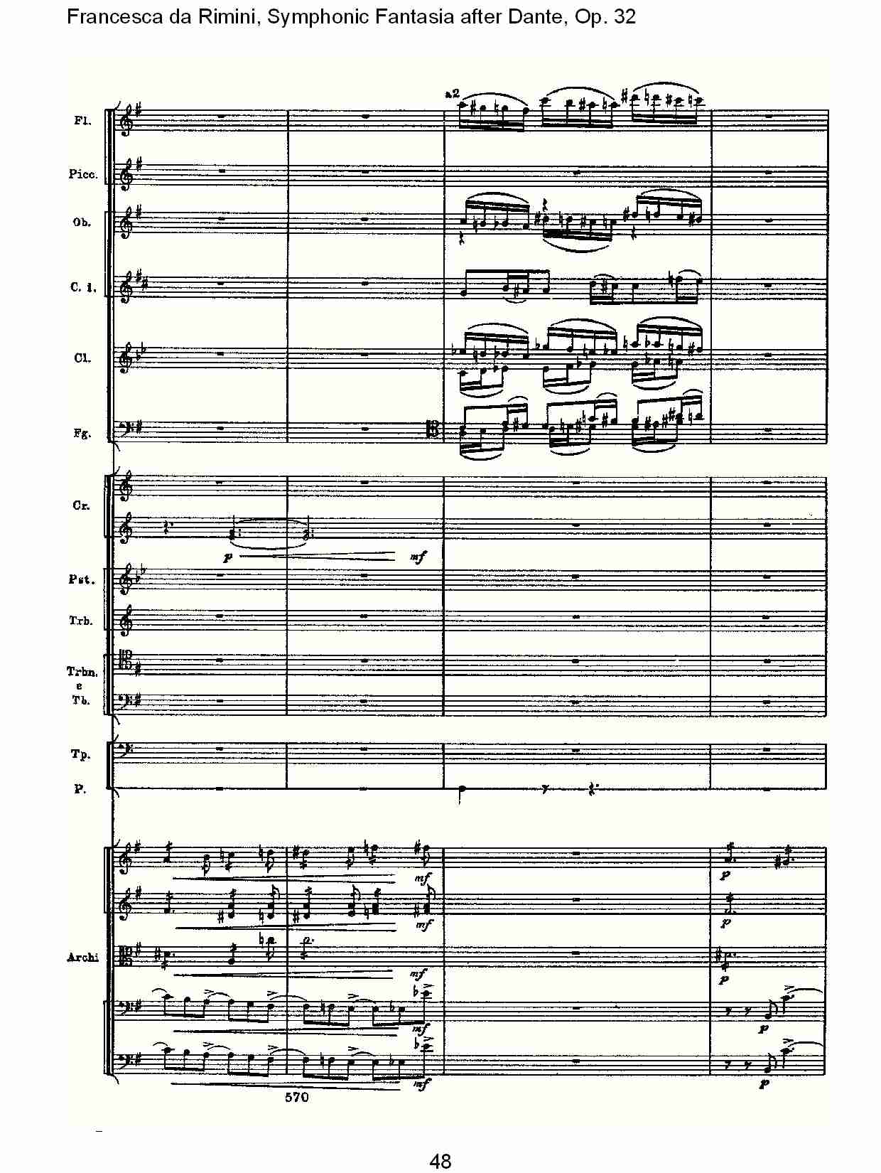 Francesca da Rimini, 但丁幻想曲Op.32 第二部（十）