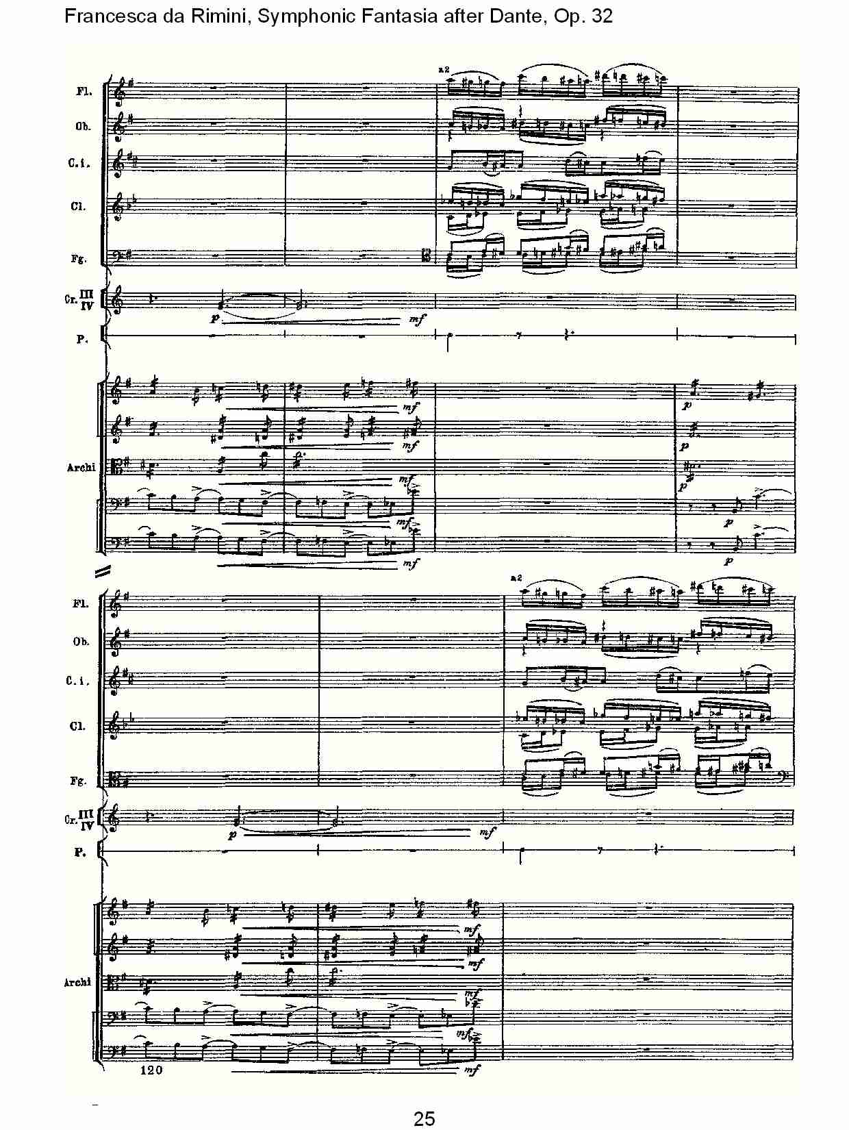 Francesca da Rimini, 但丁幻想曲Op.32 第一部（五）