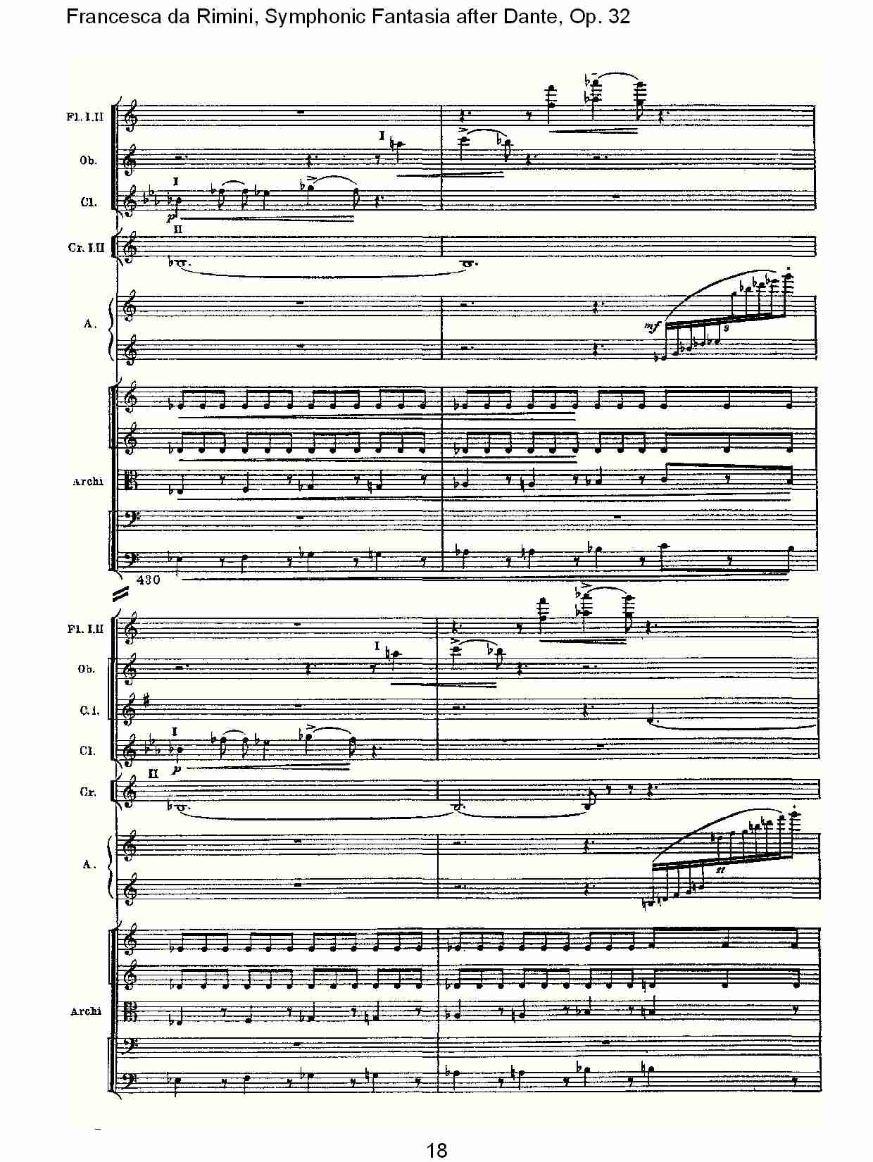 Francesca da Rimini, 但丁幻想曲Op.32 第二部（四）